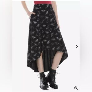 Hot Topic Black and White Butterfly High Low Maxi Skirt